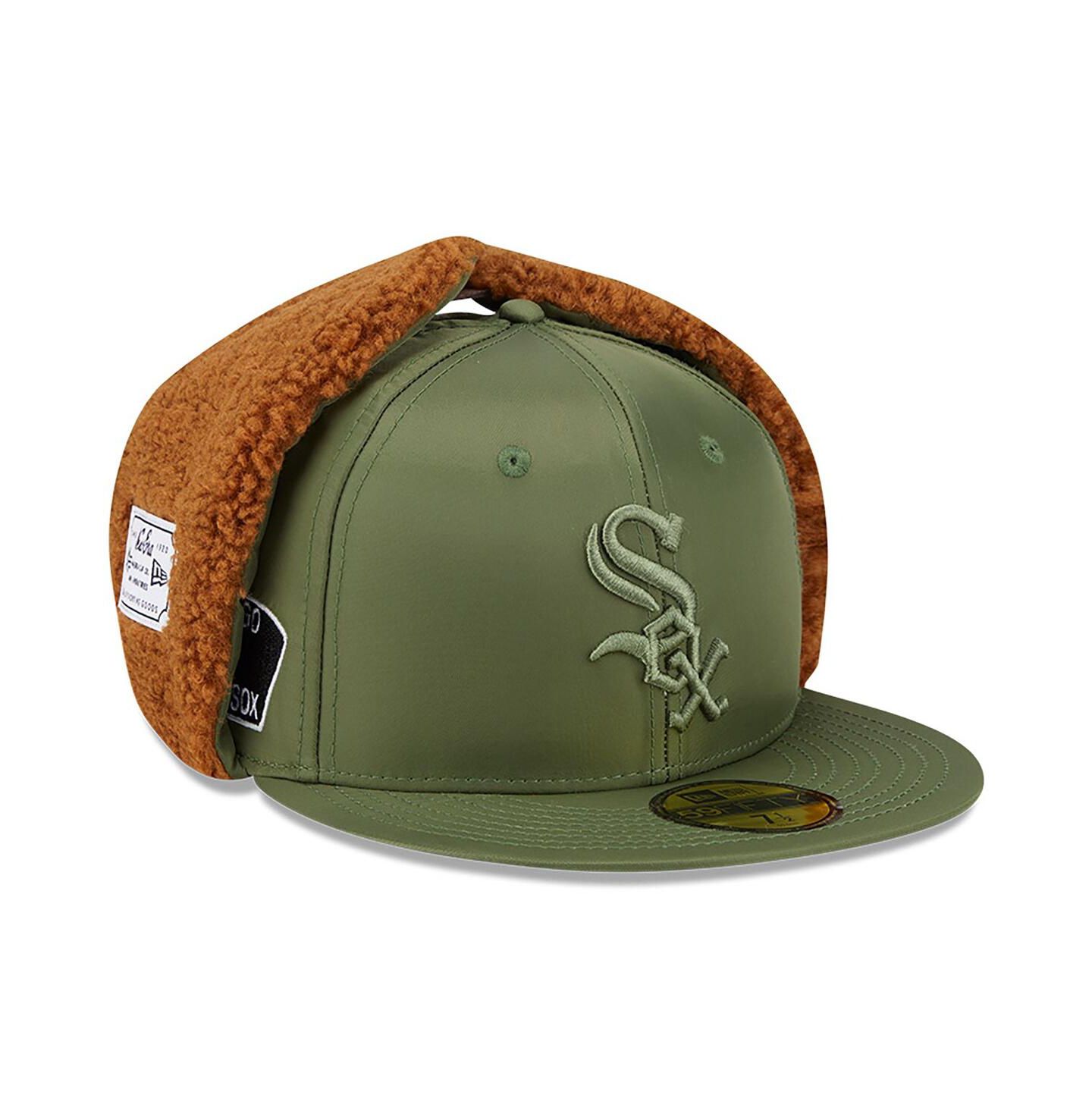 Мужская кепка New Era x Alpha Industries Olive Chicago White Sox Dog Ear 59FIFTY Fitted Hat — фото 1