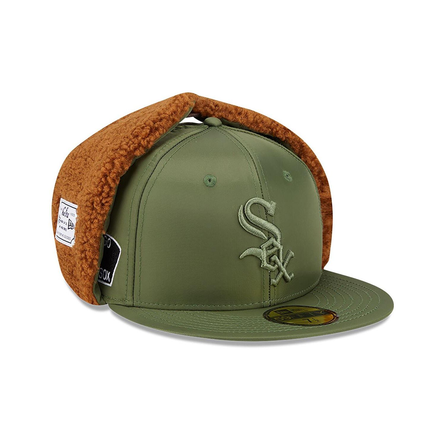 x Alpha Industries Men's Olive Chicago White Sox Dog Ear 59FIFTY Fitted Hat