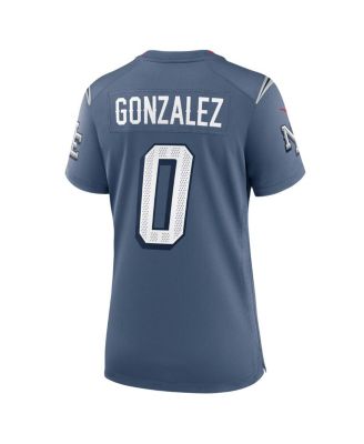 Women's Christian Gonzalez&nbsp;Storm Blue New England Patriots 2025 Rivalries Collection Game Jersey