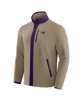 Darius Rucker Collection by x NFL Men's Tan Baltimore Ravens Heavyweight Polar Fleece Full-Zip Jacket