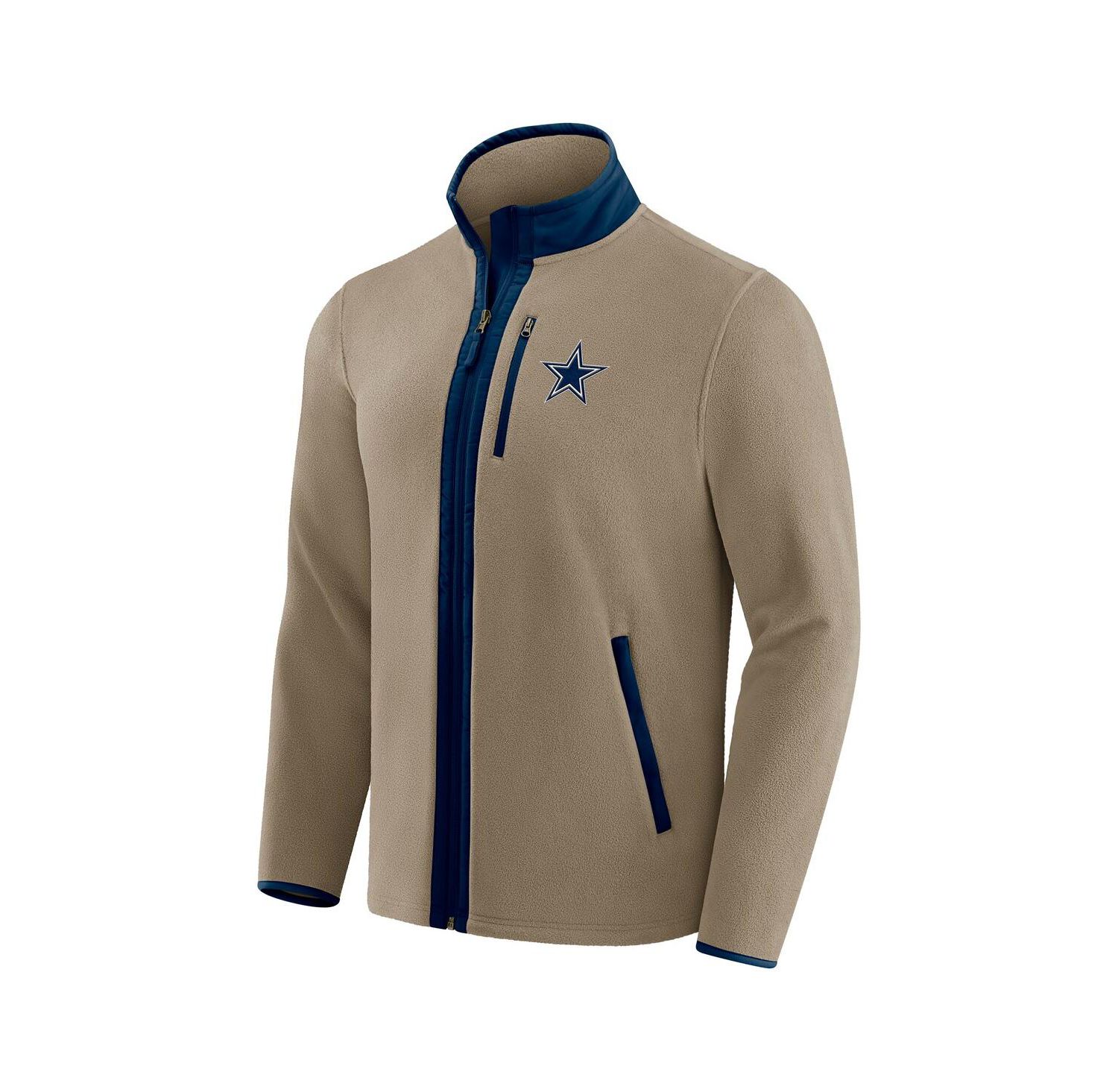 Darius Rucker Collection by x NFL Men's Tan Dallas Cowboys Heavyweight Polar Fleece Full-Zip Jacket