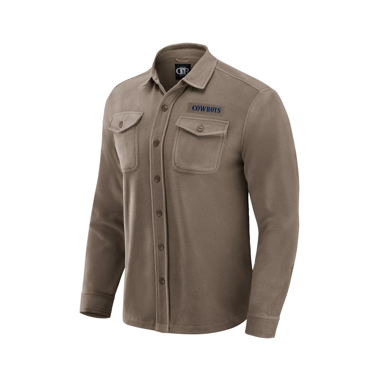 Darius Rucker Collection by Men's Tan Dallas Cowboys Polar Fleece Cozy Button-Up Shirt