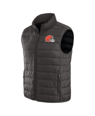 Darius Rucker Collection by x NFL Men's Black Cleveland Browns Packable Full-Zip Vest with Travel Bag