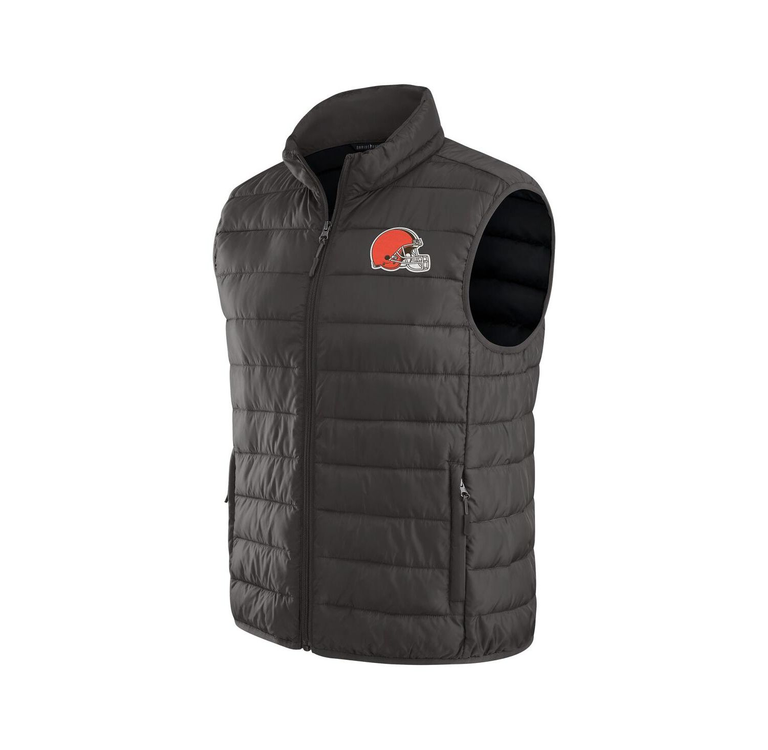 Darius Rucker Collection by x NFL Men's Black Cleveland Browns Packable Full-Zip Vest with Travel Bag