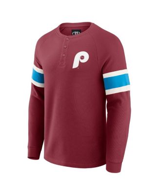 Darius Rucker Collection by Men's Burgundy Philadelphia Phillies Waffle-Knit Raglan Long Sleeve Henley T-Shirt