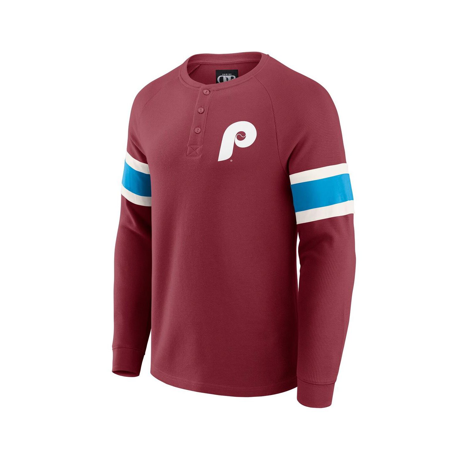 Darius Rucker Collection by Men's Burgundy Philadelphia Phillies Waffle-Knit Raglan Long Sleeve Henley T-Shirt