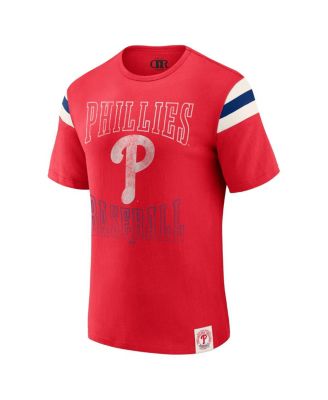 Darius Rucker Collection by Men's Red Philadelphia Phillies Distressed Sleeve Stripe T-Shirt