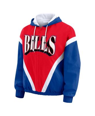 Women's Red/Royal Buffalo Bills Plus Size Retro Crinkle Full-Zip Windbreaker Jacket