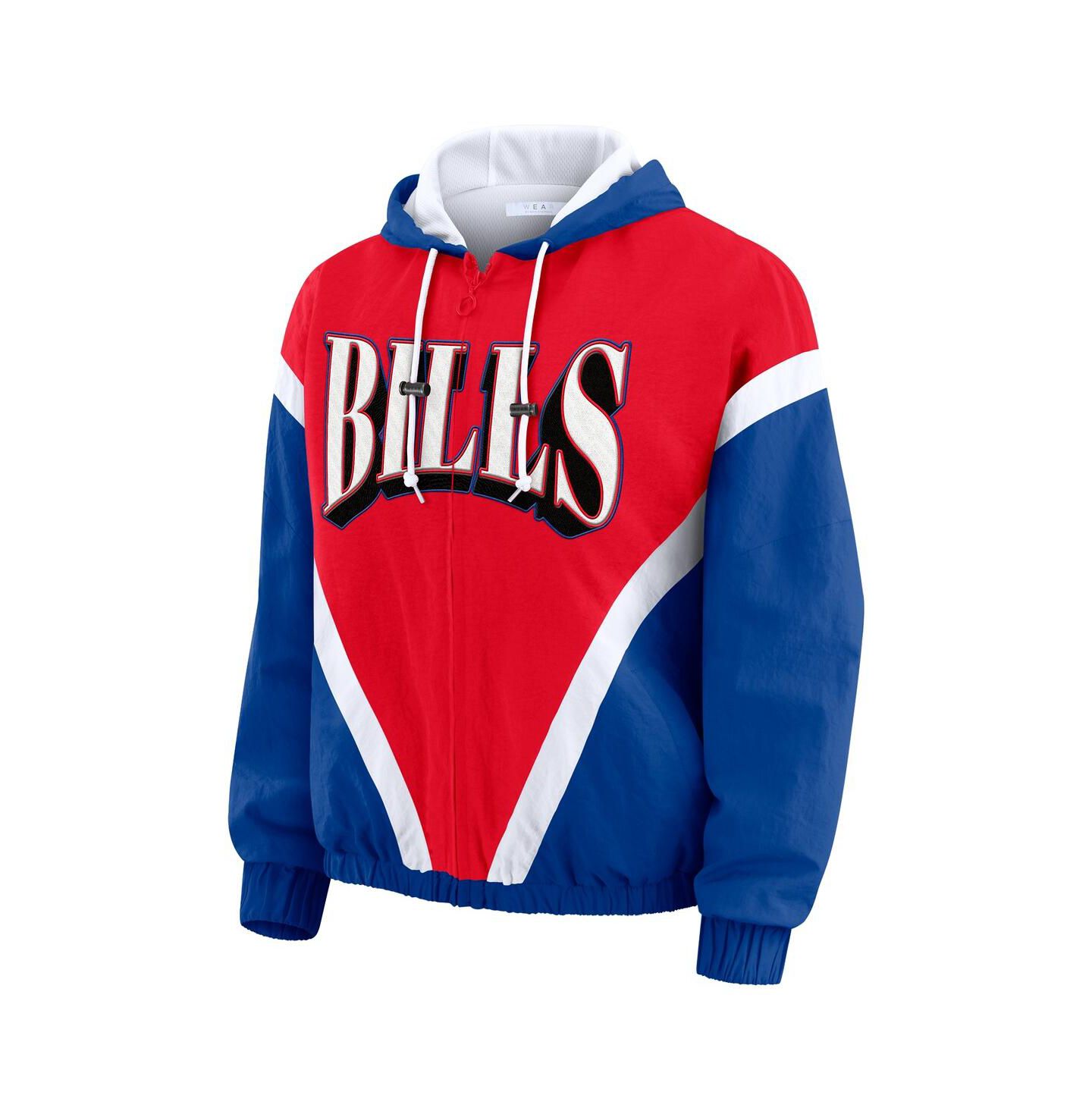 Женская куртка WEAR by Erin Andrews Red/Royal Buffalo Bills Plus Size Retro Crinkle Full-Zip Windbreaker — фото 2