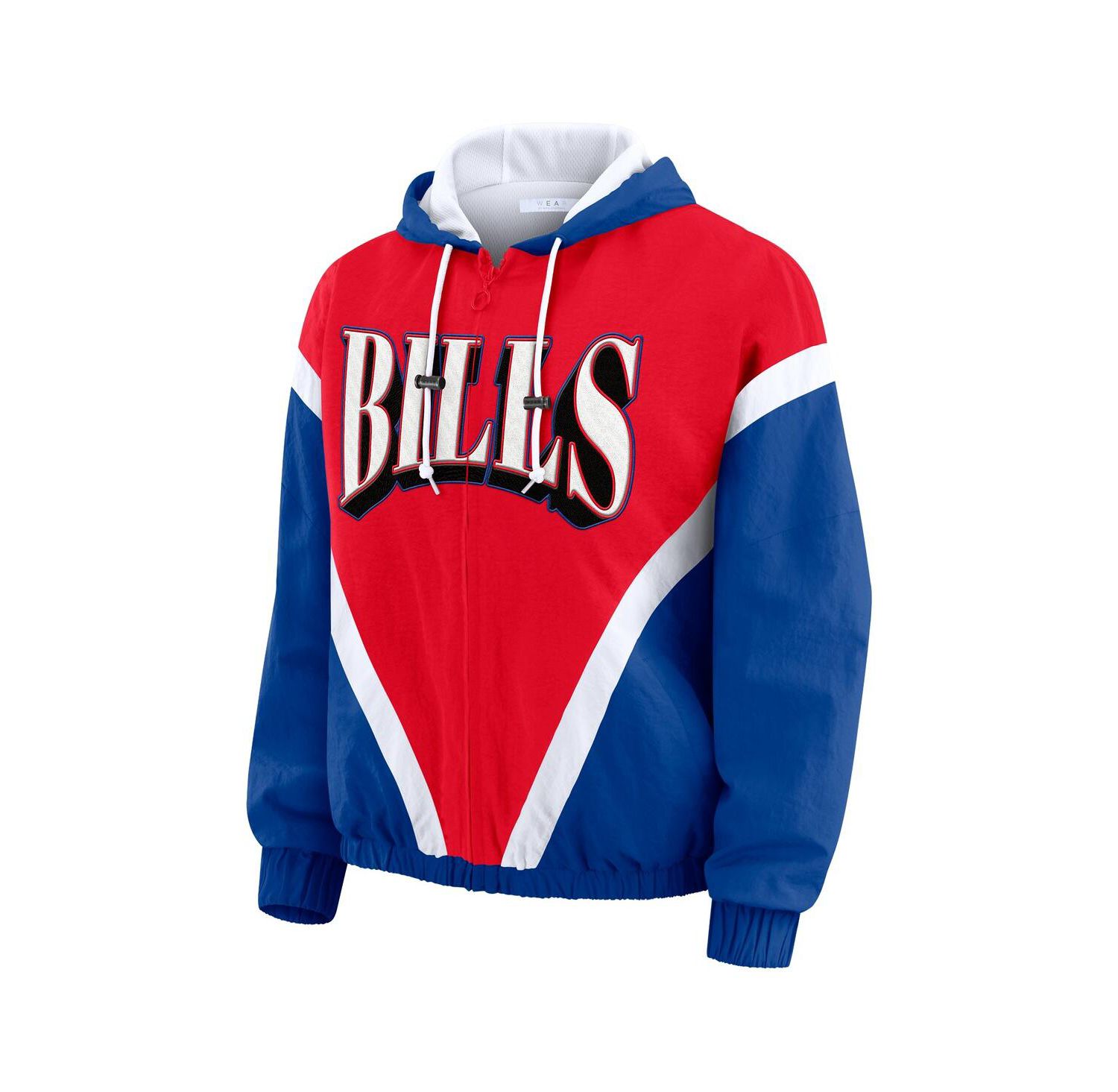 Women's Red/Royal Buffalo Bills Plus Size Retro Crinkle Full-Zip Windbreaker Jacket