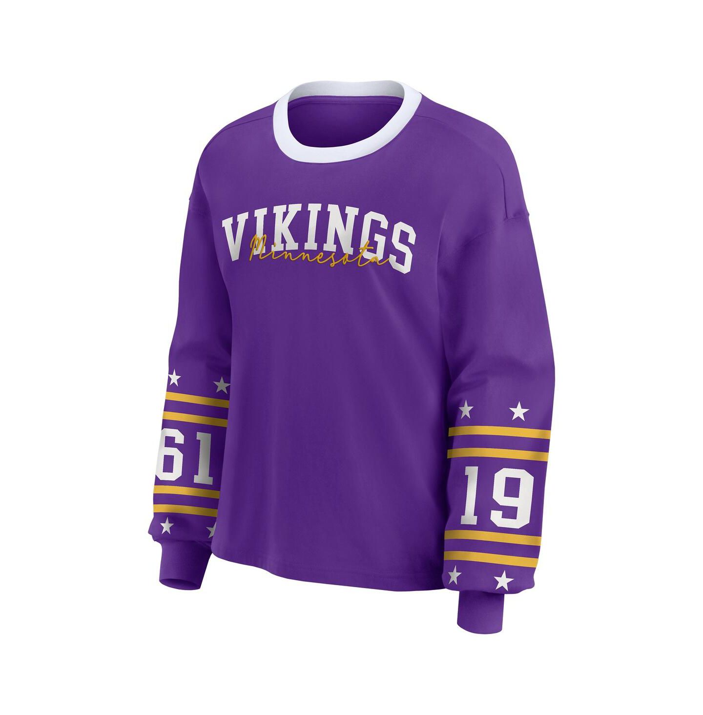 Женская футболка WEAR by Erin Andrews Purple Minnesota Vikings Plus Size Sport Long-Sleeve — фото 2