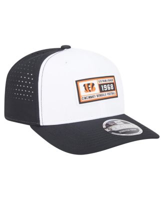Men's White/Black Cincinnati Bengals Established Patch 9SEVENTY Adjustable Hat
