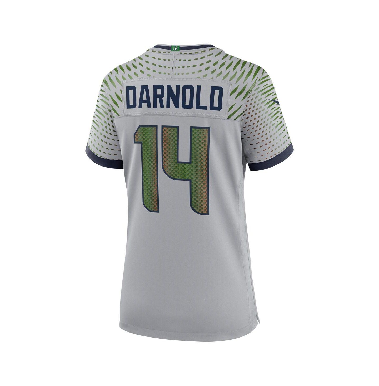 Женский топ Nike Sam Darnold Wolf Gray Seattle Seahawks 2025 Rivalries Collection Game Jersey — фото 2