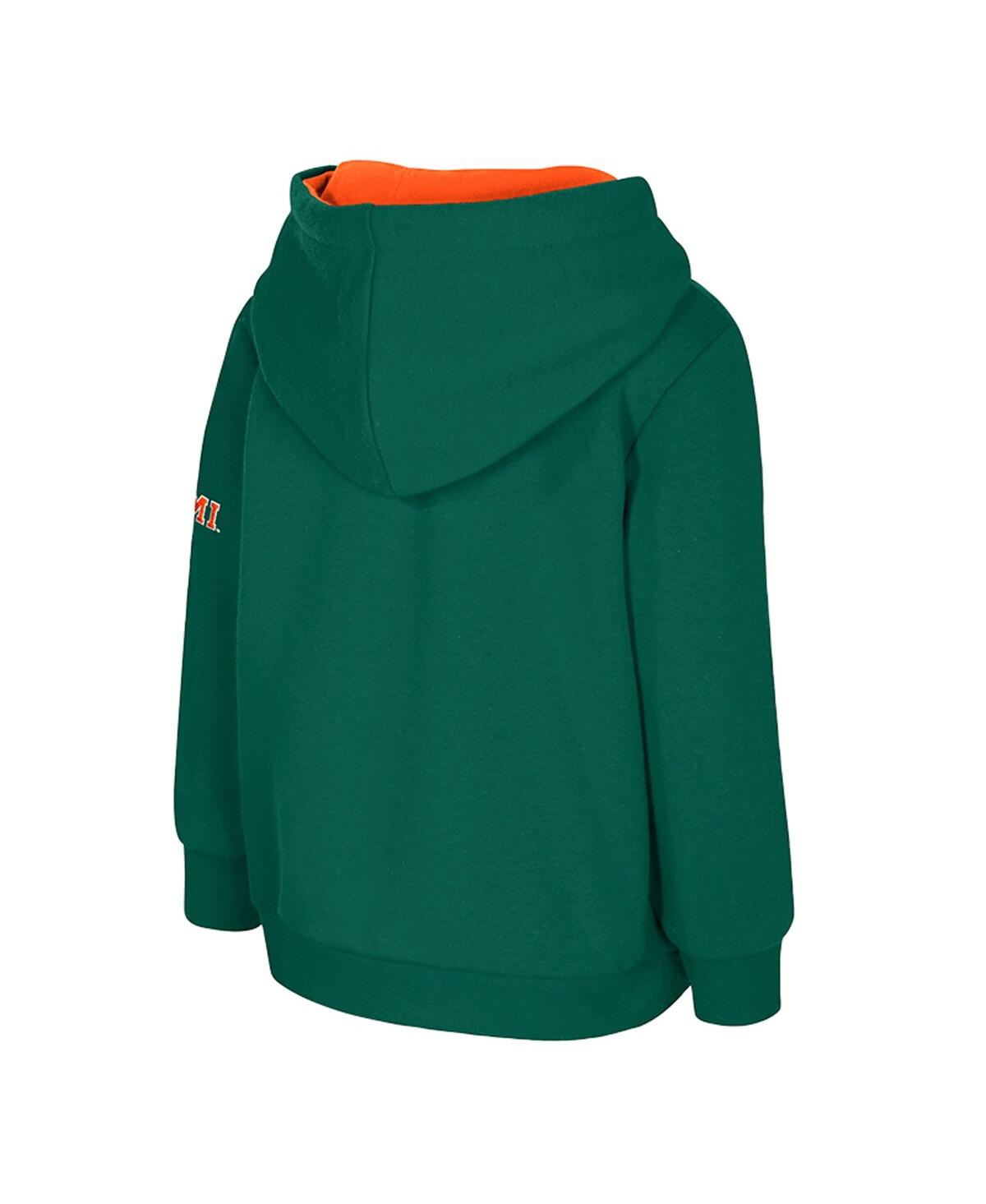 Colosseum Toddler Green Miami Hurricanes Big Logo Volume Fleece Pullover Hoodie In Green