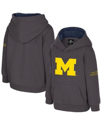 Colosseum - Toddler Charcoal Michigan Wolverines Big Logo Volume Fleece Pullover Hoodie