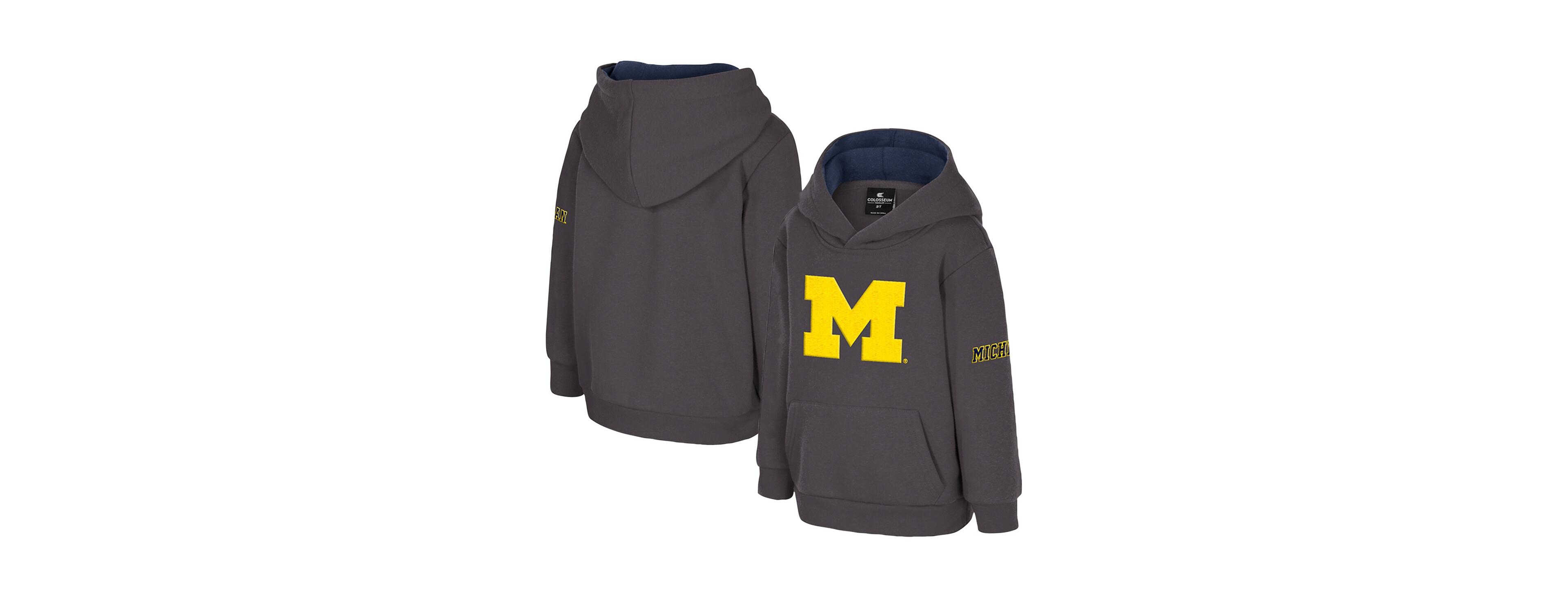 Colosseum Toddler Charcoal Michigan Wolverines Big Logo Volume Fleece Pullover Hoodie