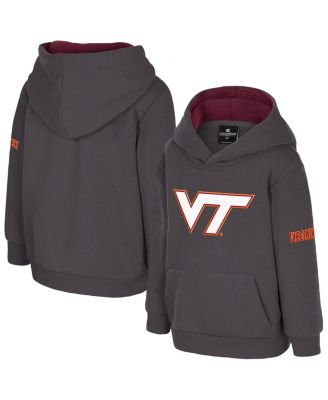 Colosseum - Toddler Charcoal Virginia Tech Hokies Big Logo Volume Fleece Pullover Hoodie