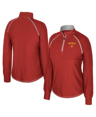 Colosseum - Women's Cardinal USC Trojans Bikram Raglan Quarter-Zip Sweatshirt