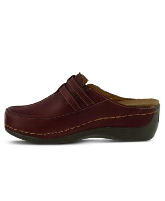 Happy Multi-Strap Leather Slip-On Clogs with Buckle Detail and Removable Insole