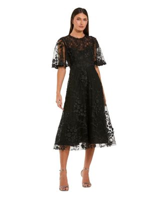 embroidered ruched flutter sleeve a line dress Embellished Chiffon Flutter Sleeve A-line Gown by Juliet JTM14F – ABC  Fashion main image 0