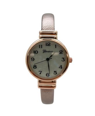 Metallic Colors Everyday Minimalist Bangle Women Watch, Rose Gold