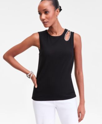 Women's Embellished Cutout Sleeveless Top, Macy's Exclusive