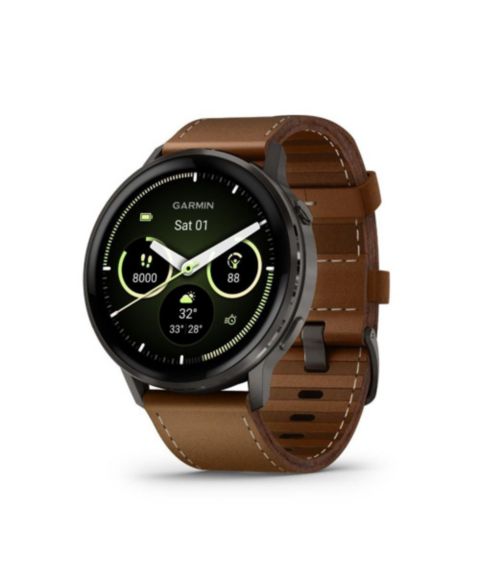 Смарт-часы Garmin Venu 4, 45 мм, цвет: Коричневый кожаный