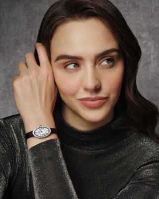 Women's Eloise Watch with Topaz Gemstone and Genuine Leather Band 1351BELL