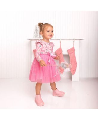 Big Girls Nutcracker Trellis Christmas Long Sleeve Tutu Dress