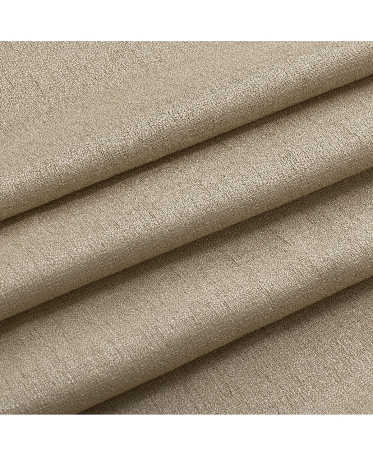 Kate Aurora 1 Piece Flax Semi Sheer Rod Pocket Beige Linen Curtain Panel