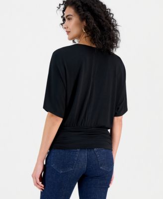 Women's Banded-Hem Crewneck Top, Macy's Exclusive