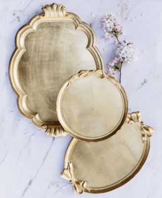 Florentine Wooden Accessories Bow Round Tray