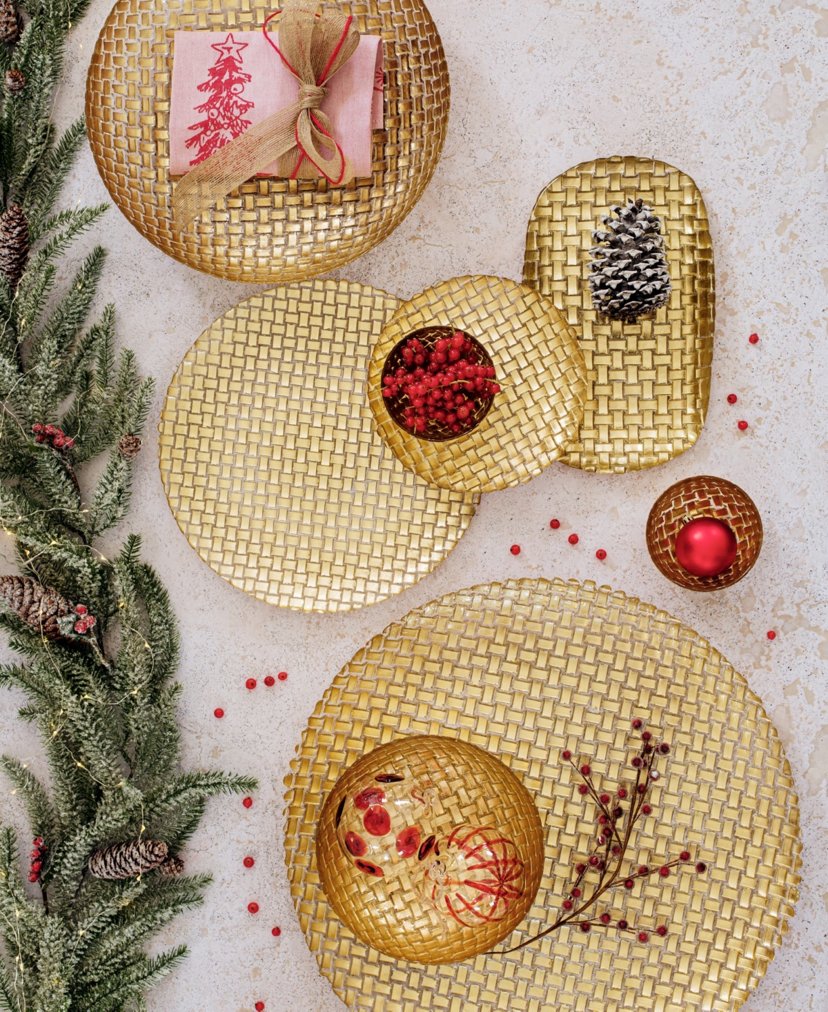 Vietri Rufolo Basketweave Large Round Platter