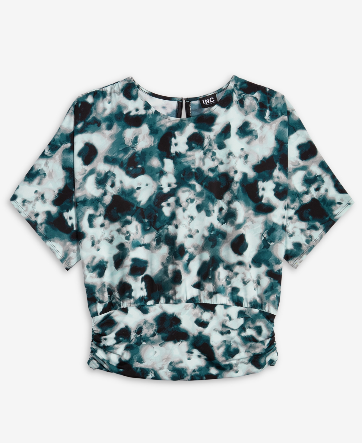 Inc International Concepts Women's Banded-hem Crewneck Top, Macy's Exclusive In Multi