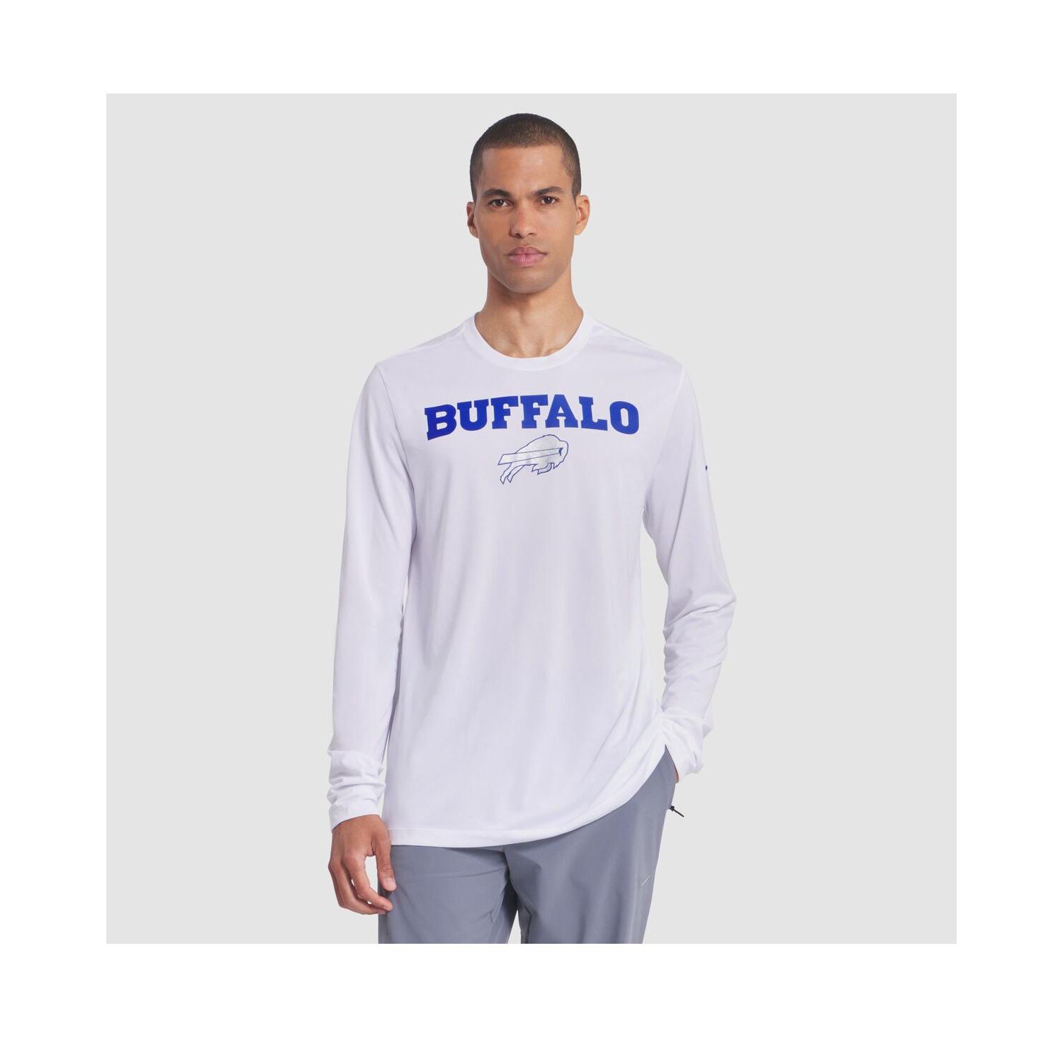 Men's White Buffalo Bills 2025 Rivalries Collection Sideline Legend Dri-FIT Long Sleeve T-Shirt