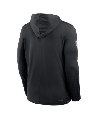 Men's Black New York Jets 2025 Rivalries Collection Sideline Dri-FIT Long Sleeve Hoodie T-Shirt