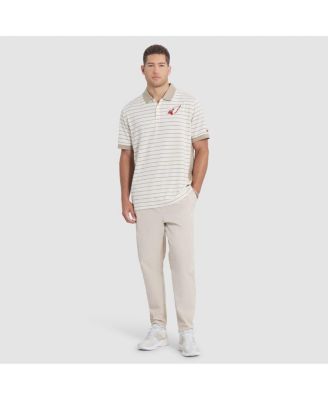 Men's Natural Arizona Cardinals 2025 Rivalries Collection Sideline Victory Striped Dri-FIT Polo Shirt