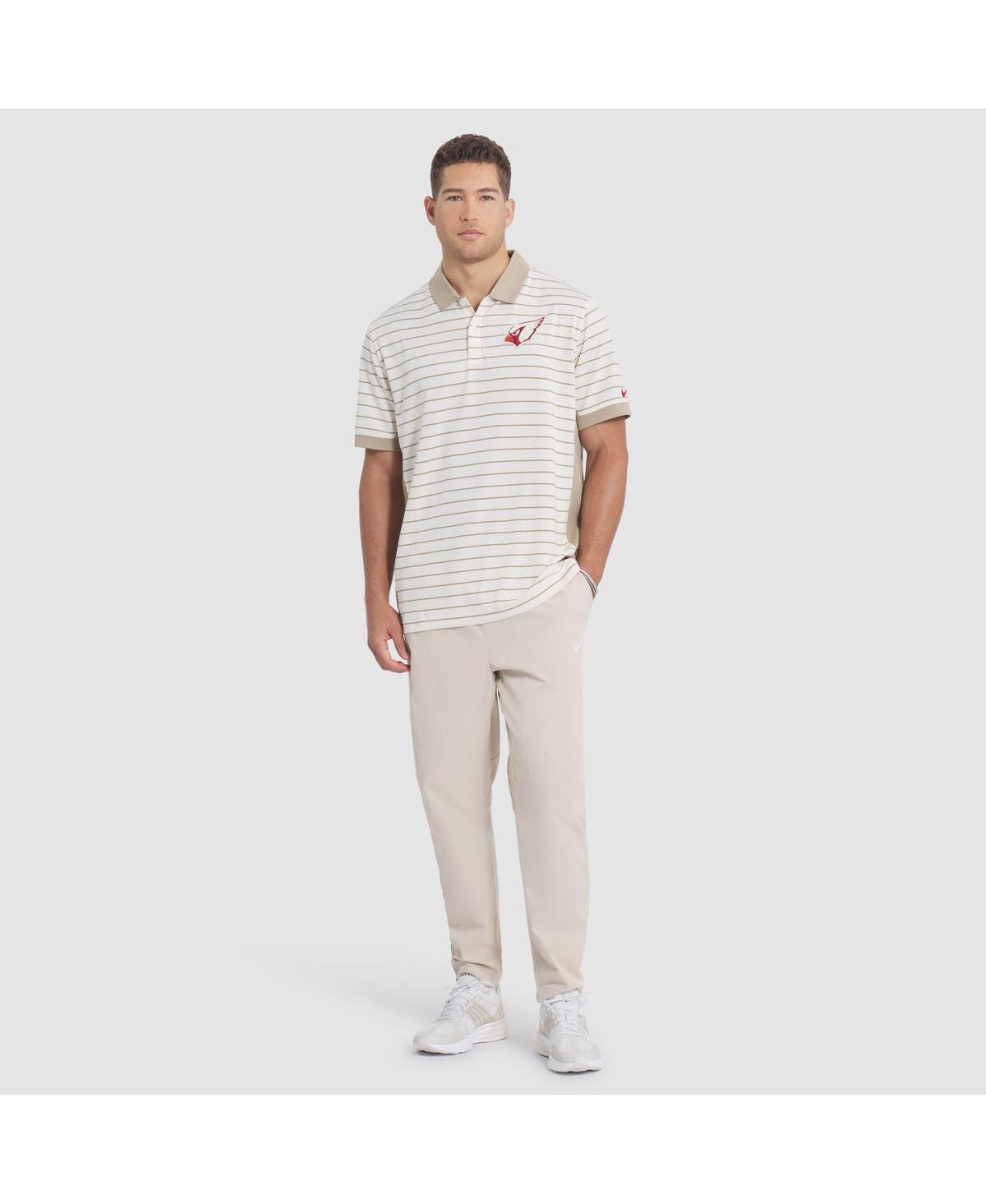 Nike Men's Natural Arizona Cardinals 2025 Rivalries Collection Sideline Victory Striped Dri-fit Polo Shir In Neutral