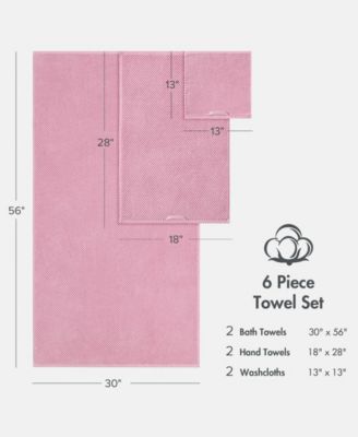 Diagonal Ribbed Cotton 6-Pc. Towel Set