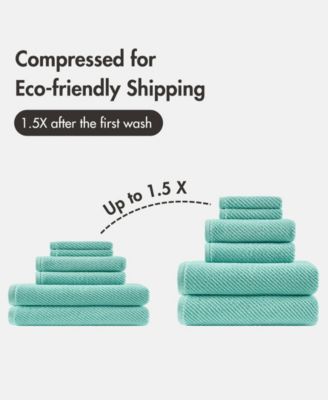 Diagonal Ribbed Cotton 6-Pc. Towel Set