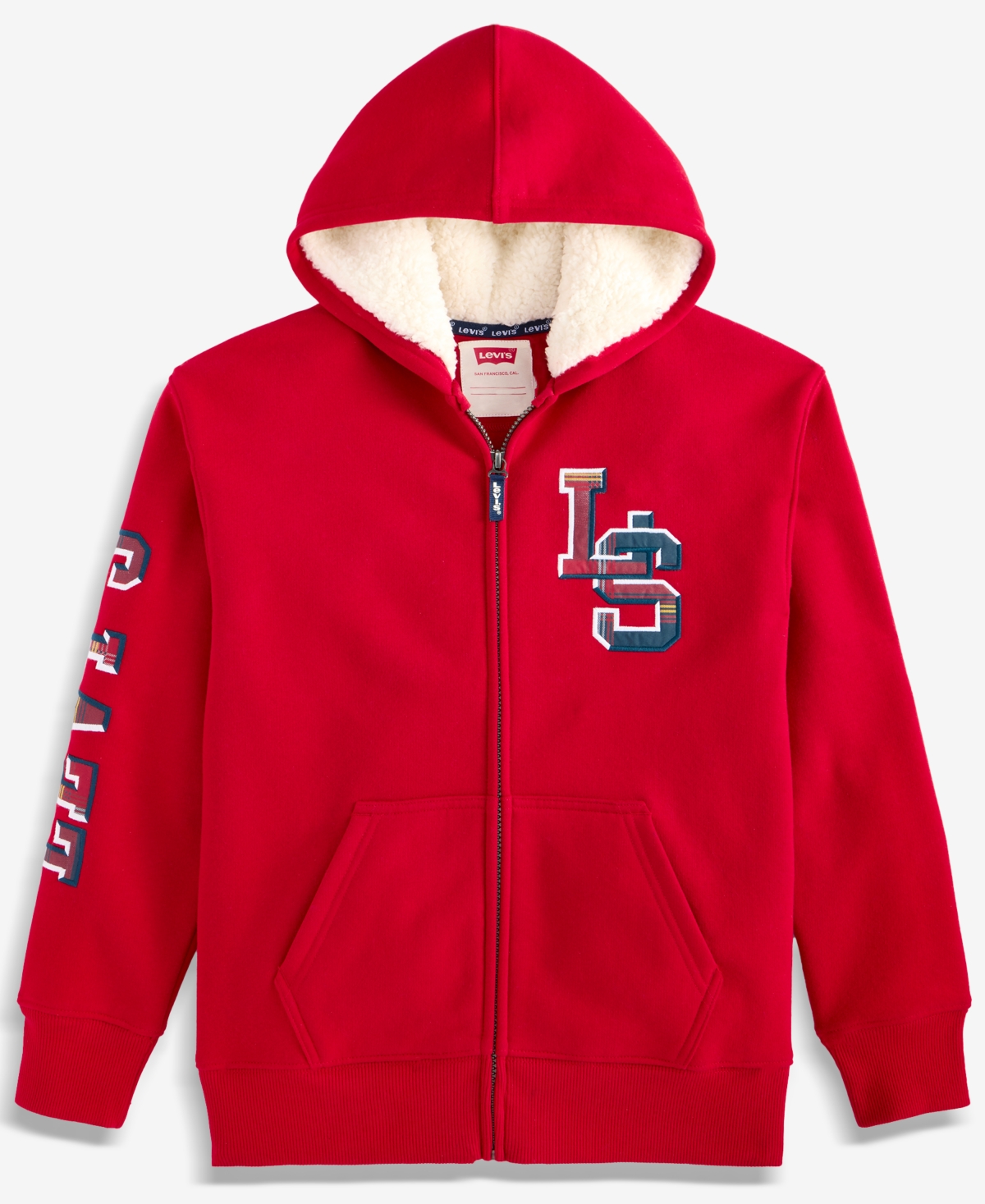 Levi's Boys' 8-20 Regular Fit Long-sleeve Hoodie In Red