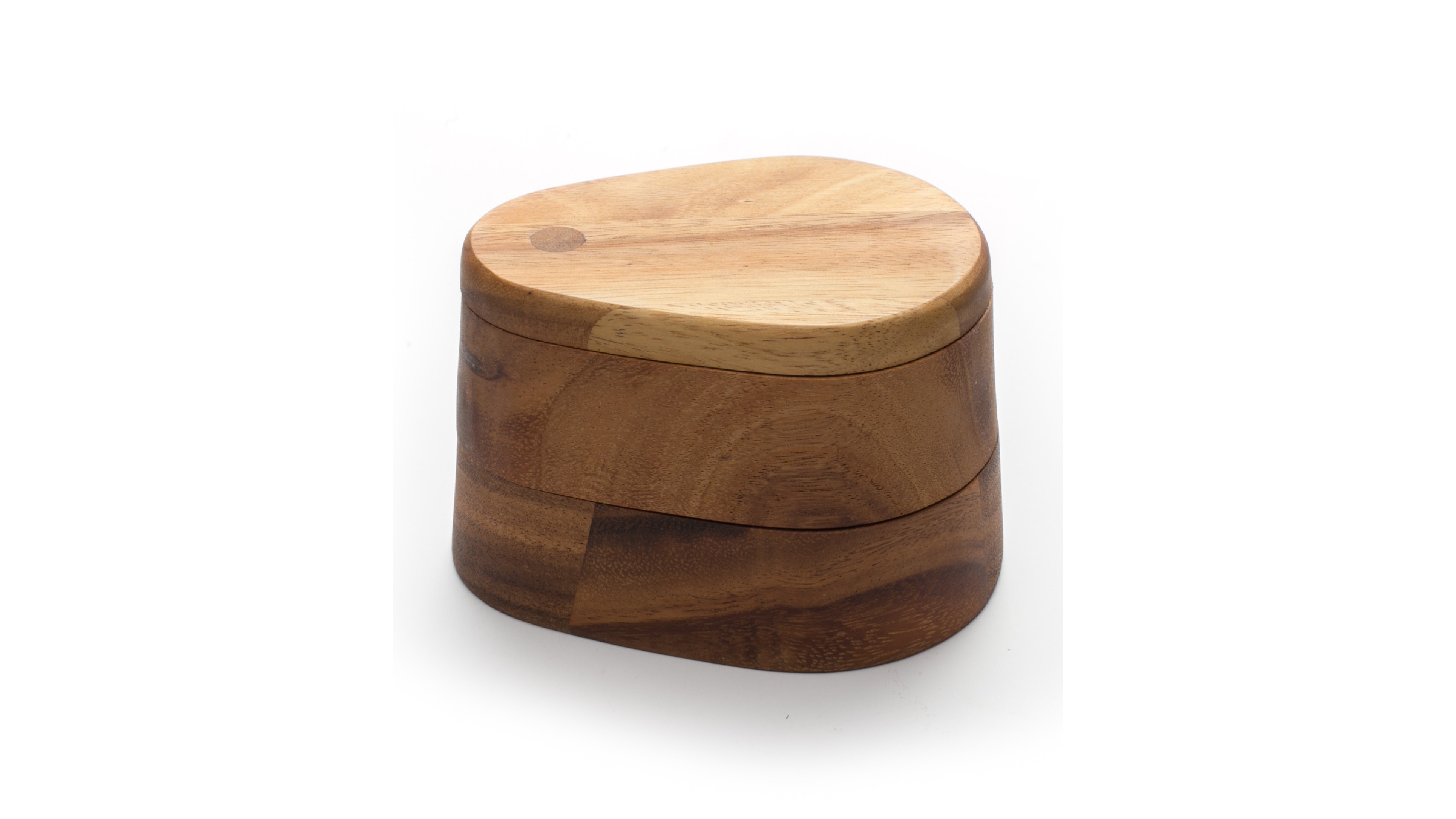 Ironwood AcaciaDouble Layer Swivel Salt Box
