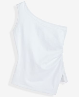 Women's One-Shoulder Asymmetrical Cotton Tank Top, Macy's Exclusive