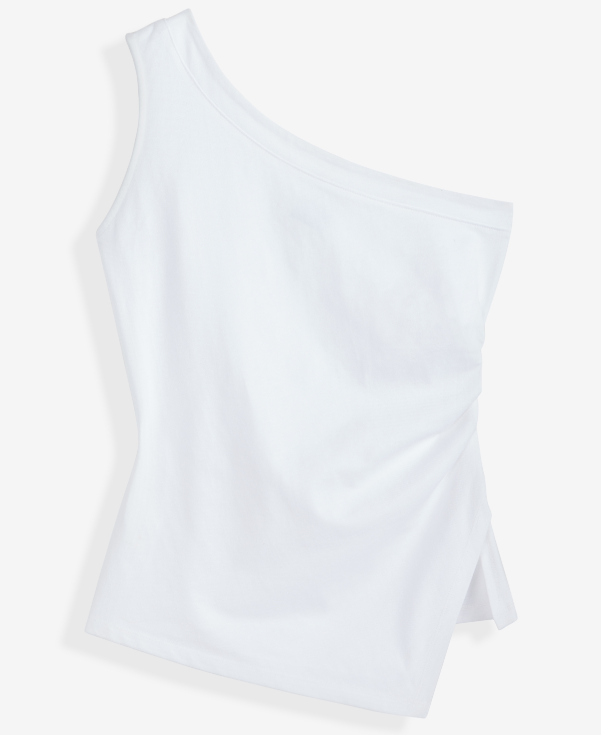 Inc International Concepts Women's One-shoulder Asymmetrical Cotton Tank Top, Macy's Exclusive In White