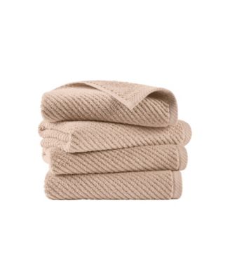 Diagonal Ribbed Cotton 4-Pc. Hand Towel Set