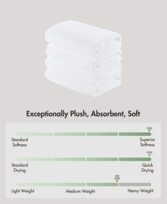 Diagonal Ribbed Cotton 4-Pc. Hand Towel Set