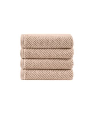 Diagonal Ribbed Cotton 4-Pc. Hand Towel Set