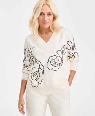 Style & Co - Women's Soutache V-Neck Sweater