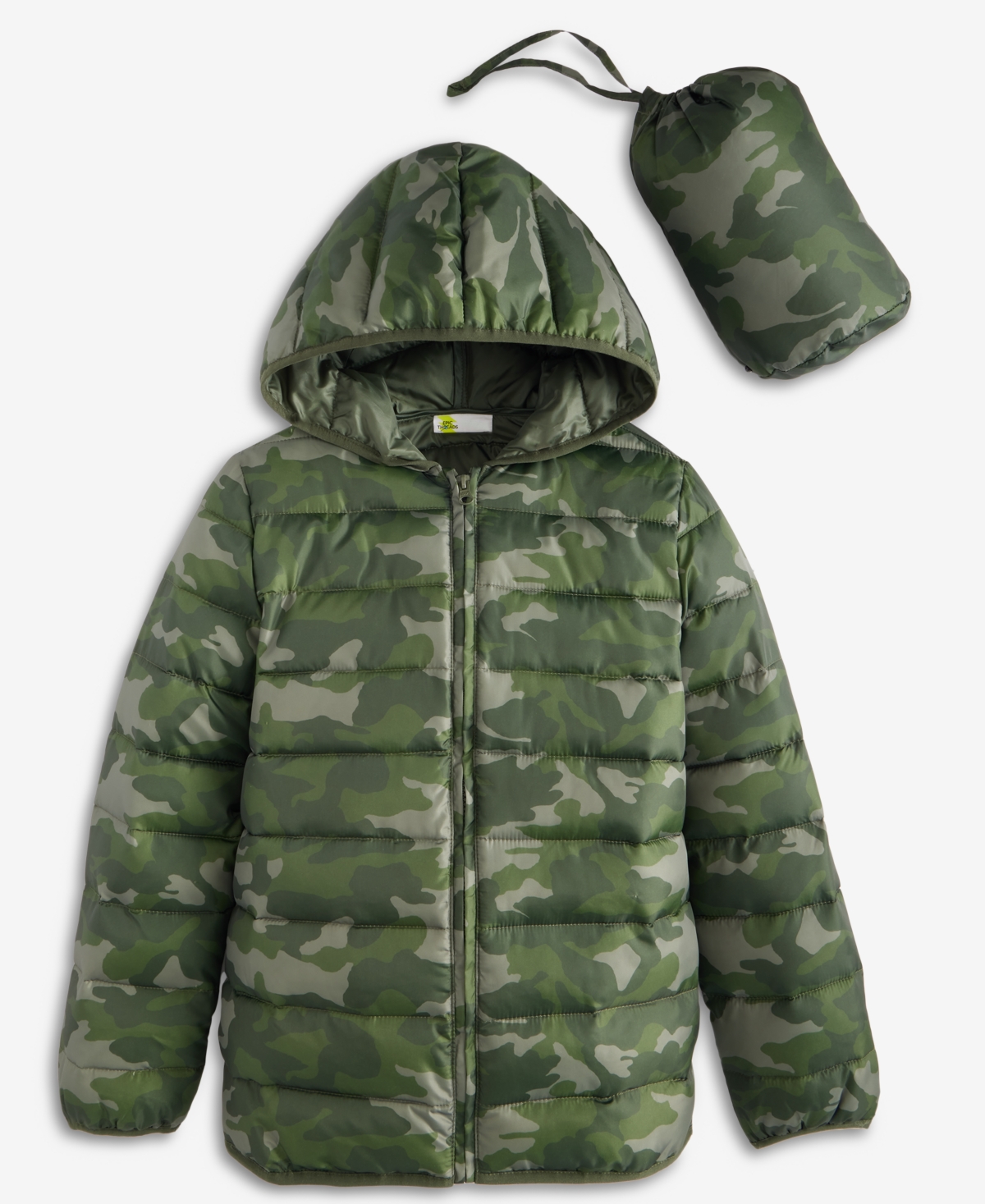 Epic Threads Boys 5-20 Camo Packable Jacket, Macy's Exclusive In Green