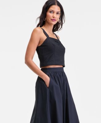 Women's Pintuck-Pleat Cropped Tank, Macy's Exclusive